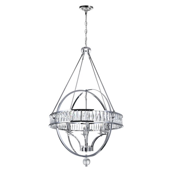 6 Light Chandelier With Chrome Finish